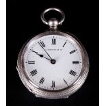 Late Victorian Silver Ladies Fob Watch by H Robert and Co. NO 281 Kentish Town Road London and
