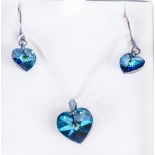 Swarovski Crystal And Sterling Silver MAtching Set of Pendant & Earrings from the Byzantium