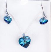 Swarovski Crystal And Sterling Silver MAtching Set of Pendant & Earrings from the Byzantium