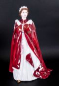 Royal Worcester 'Queen' Figure In Celebration of The Queens 80th Birthday 2006. Dressed in the robes