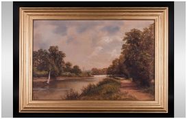 John Lewis - Active Early 19th Century - 19th Century English School Style River scape, Town
