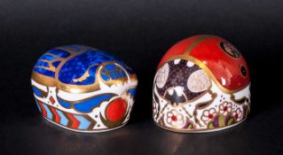 Royal Crown Derby Paperweight ( 2 ) In Total. 1/ Lady Bird 2 Spot, Gold Stopper, 1st Quality 1997 2/