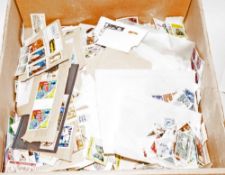 Very Large Box Full Of Assorted All World Stamps mostly off paper. A Better selection than usual.