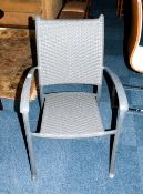 Grey Wicker Garden Chair with arms