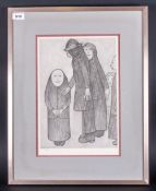 L.S.Lowry 1887-1976 Limited & Numbered Edition Lithograph Titled 'Family Discussion' Pencil marked