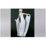 Lladro Figure - Grand Dame, Model Num.1568. Issued 1987-2000. Stands 13 Inches High, Left Hand