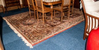 Large Room Sized Silk Rug Geometric Floral Design In Browns And Beiges 98 x 140 Inches