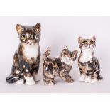 Winstanley Kitten/Cat Figure With Glass Eyes, 3 intotal. Various sizes and positions. All in