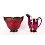 Carlton Ware Rouge Royale Matching Jug and Vase. c.1950's. Jug 4.5 Inches High. Mint Condition.