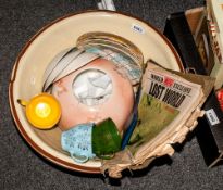 Collection Of Ceramics Including cups, saucers, side plates, togethwe with various old newspapers