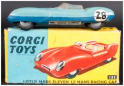 Corgi Toys No 151 Lotus Mark Eleven Le Mans Racing Car Model, Dark Blue/Turquoise Body, Complete