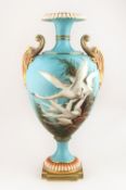 Royal Worcester Charles Baldwyn Signed Very Fine Hand Painted & Impressive Tall Twin Handled Vase,