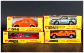 Corgi Toys Whizzwheels Collection Of 4 Comprising Number 382 Porsche Targa 911S, 383 Volkswagen 1200