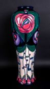 Moorcroft Tall Tube-Lined Rennie Macintosh Tribute Vase, Designed by Rachel Bishop, Tube-liner Marie