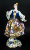 Volkstedt Late 19th Century Handpainted Porcelain Figure Volkstedt mark to underside of figure.