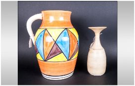 Hazel Johnson Studio Pottery Bottle Vase, Impressed Seal Mark To Base, Height 8 Inches. Together