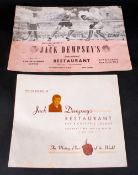 Jack Dempsey World Heavy Weight Boxing Champion Signed Photo & Menu, Taken in the 1960's at Jack