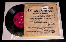 Steptoe & Son Autographs On Record Sleeve, wilfred Brambell, Harry H Corbett, Galton & Simpson