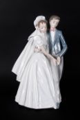 Nao By Lladro Porcelain Figure Of A Young Couple 'Unforgettable Dance' Just Married. Model 1247.