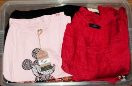 Box of Ladies High Street Fashion Clothes including Disney Ink + Paint heat set crystal tee '