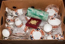 Part Teaset 'Crown Douglas' Imari colour. Comprises cups, saucers and side plates. Together with