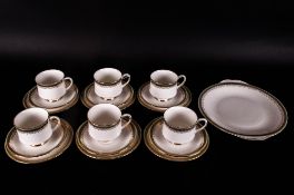 Paragon Part Tea Service 'Kensington' Design comprising 6 cups, saucers & side plates plus cake