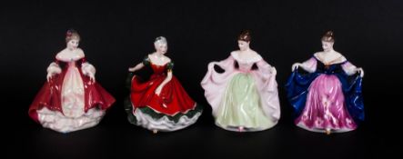 Royal Doulton Miniature Figurines ( 4 ) In Total. 1/ Sara HN3219. Height 3.5 Inches, Issued 1988-