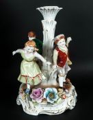 Schierholtz Plaue East German Hand Painted 1970's Porcelain Figural Candlestick stands 9'' in