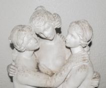 A Composition Figure of The Three Graces After Canova on a Semi Circle Base. 50 Inches High.