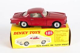 Dinky Toys No 185 Alfa Romeo 1900 'Super Sprint' Diecast Model. Red Body, Suspension And Steering.