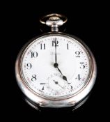 Swiss - Silver Open Faced Chronometer Pocket Watch with Breguet - Balance / Compensation. Marked