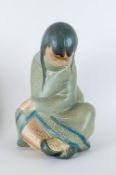 Lladro - Early 1970's Gres Figure ' Eskimo Boy ' Model Girl 2008-1. Issued 1970's, Designer Juan