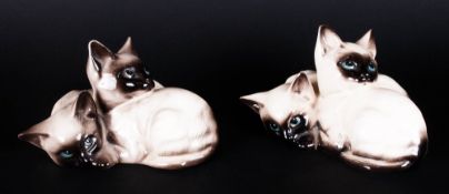 Beswick Cat Figures ( 2 ) In Total. ' Siamese Kittens ' Model Num 1296. Designer Miss Granoska.