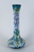 Moorcroft - Signed and Numbered Edition Modern Tube lined Vase ' Sea Drift ' Pattern. Designed by