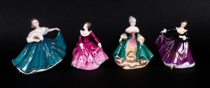 Royal Doulton Miniature Figurines ( 4 ) In Total. 1/ Fragrance HN3250, Issued 1989-1992, Height 3.75