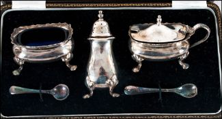 EPNS Condiment Set In Fitted Case