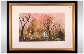 Helen Bradley (1900-1979) 'All On An April Evening' beautifully framed unsigned print. Acquired