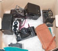 Seven Miscellaneous Cameras Including Kodak, Brownie, Iloflex, Coronet Conway