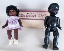 A British Made Vintage Cherry croft Doll, Named ' Lulu Belle ' Black Baby Doll. 18 Inches Tall + 1