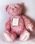 British Collectors Steiff 1997 Ltd Edition, Rose Pink Mohair Teddy Bear, Num.00061 ' Rose 38 '