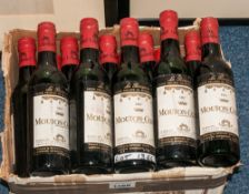19 Half Bottles Of Mouton Cadet, Marque Deposee, La Bergerie Baron Philippe De Rothschild S.A, Red