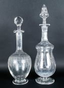 Two 19thC Etched Glass Decanters