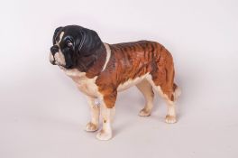 Beswick Dog Figure - St. Bernard - Matt ' Corna Garth Stroller ' Model Num.2221. Designer A. Hallam.