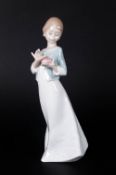 Nao by Lladro Figure ' Young Girl ' with Ring Box. Model Num.1558. 9 Inches Tall. Mint Condition.