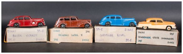 Dinky Collection Of 4 Loose Cars Comprising Number 39A Packard Super 8, 39D Buick Viceroy, 39E