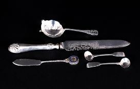 A Small Collection Of Antique Silver Items 5 in total. Comprising 1&2. A Pair Of Victorian Silver