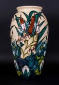 W. Moorcroft Tall Vase ' Lamia ' Pattern, Designed by Rachel Bishop. Decorated with Images of