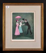 Helen Bradley Pencil Signed Limited Edition Colour Print, Titled 'Ah Dear Emily ' Mounted & framed