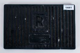 Rolls Royce Interest Badge Engine Turbo, Part Number UV26158PA, Black Metal Cast Engine Plate, 10½ x