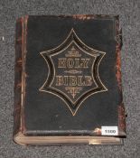 A Large Leather Bound Victorian Family Bible By Scott & Henry, edited by Rev John Eadie. DD With